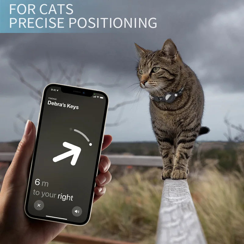 Never Lose Your Cat Again — AirTag Collar with Safety Buckle