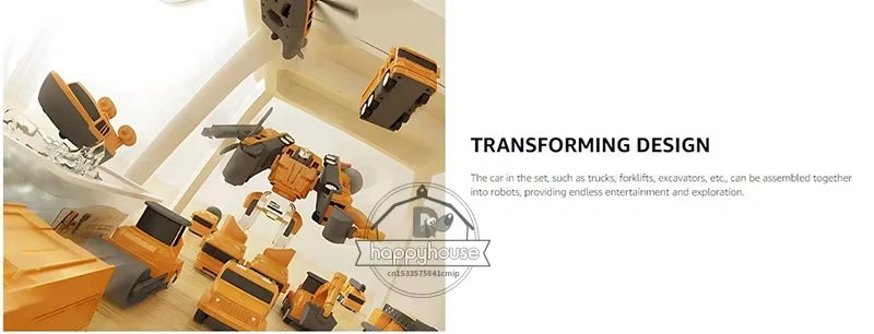 Magnetic Transforming Robot & Engineering Car Set for Kids