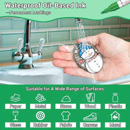 Write on Anything — Waterproof Paint Marker Set (12 Colors)