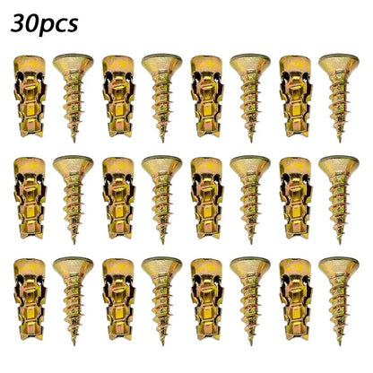 Short Expansion Screw Set – Metal Anchors for Cabinet Hinge Repair