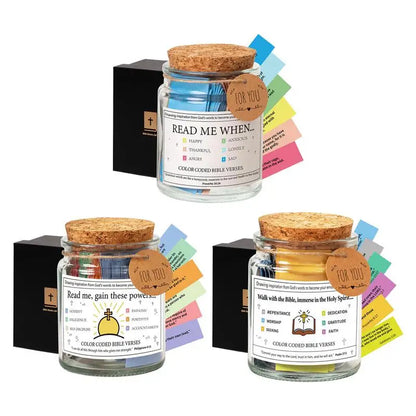 Colorful Bible Verse Jar – Daily Christian Inspiration in a Glass Keepsake