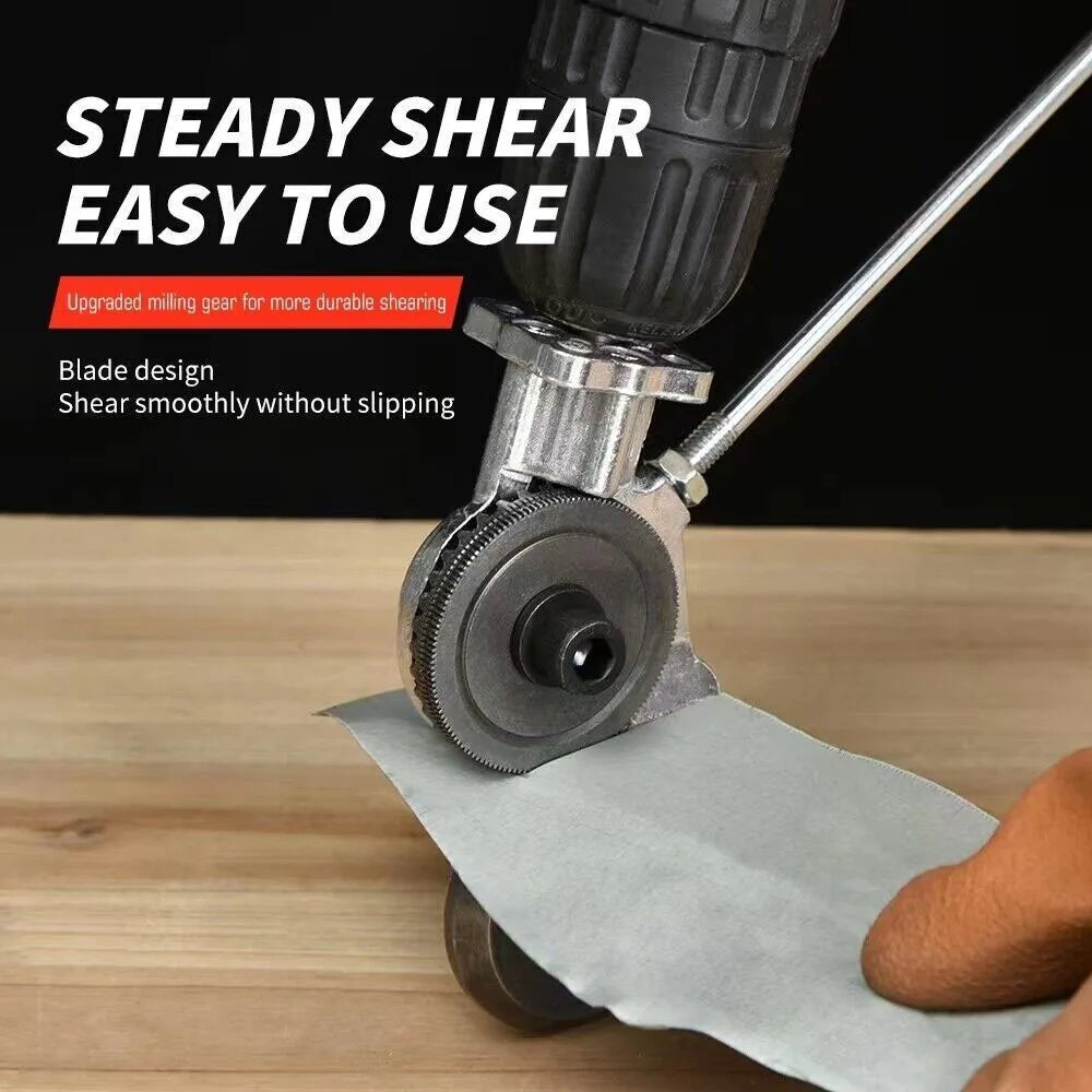 Drill-Powered Sheet Metal Cutter Head (Burr-Free Disc Shear)