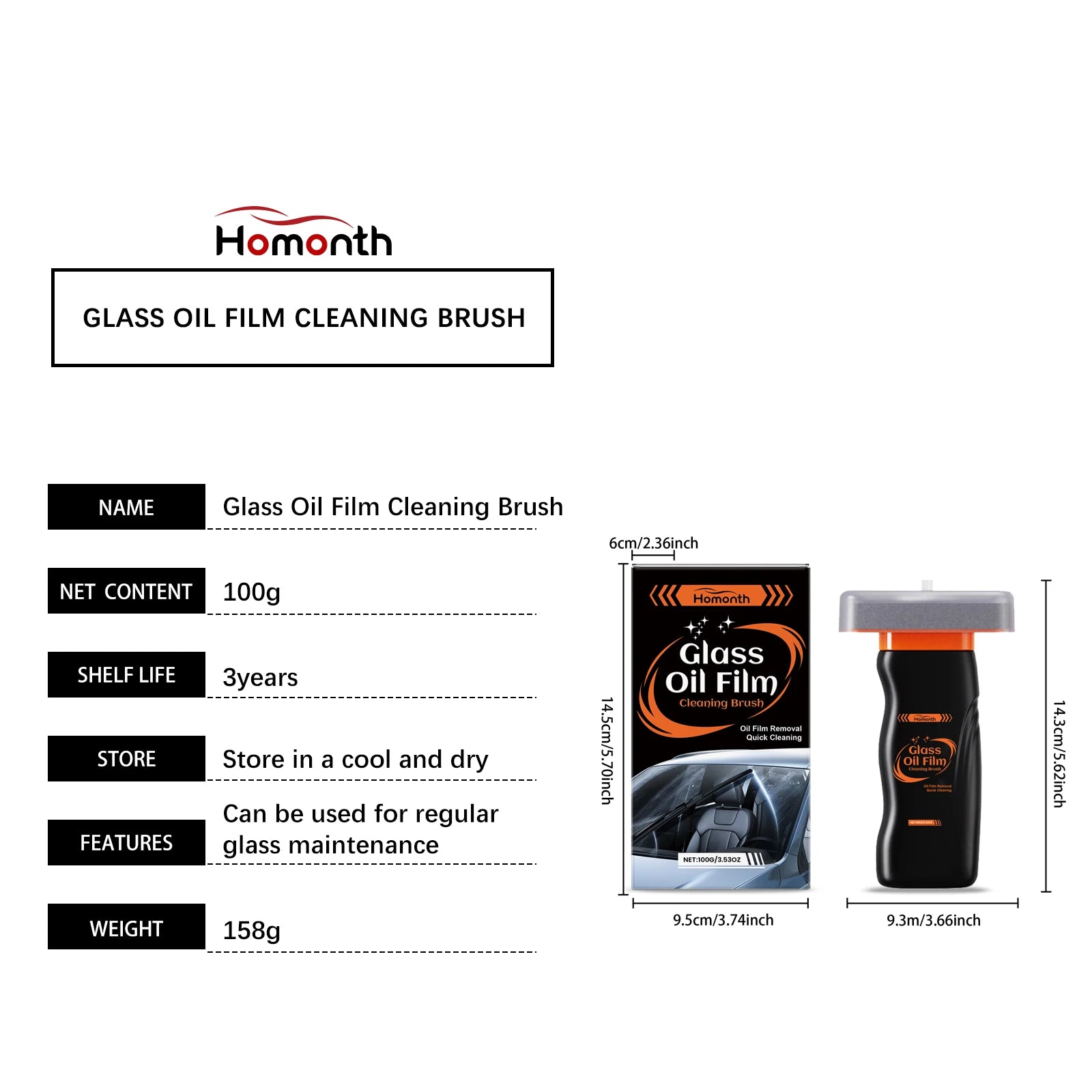 Clear Your Windshield Instantly — Oil Film Remover Brush
