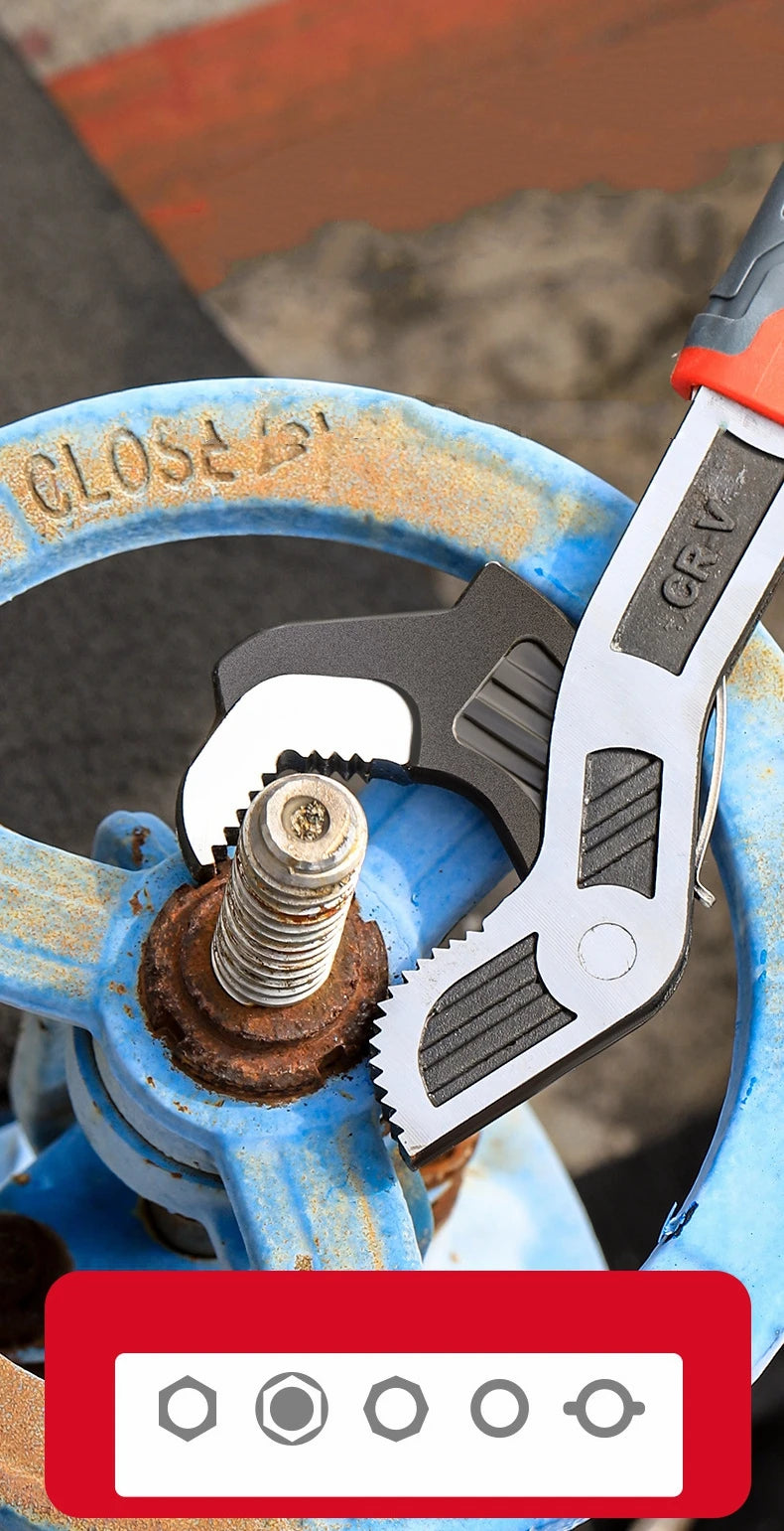 Self-Locking Adjustable Plumber Wrench – CR-V Steel (6 / 8 / 10 / 12 inch)