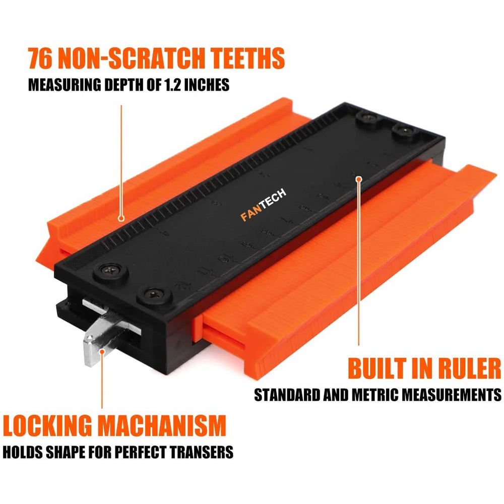 Precision Contour Gauge with Lock – Shape Duplicator Tool for Woodworking, Tiling & DIY Projects