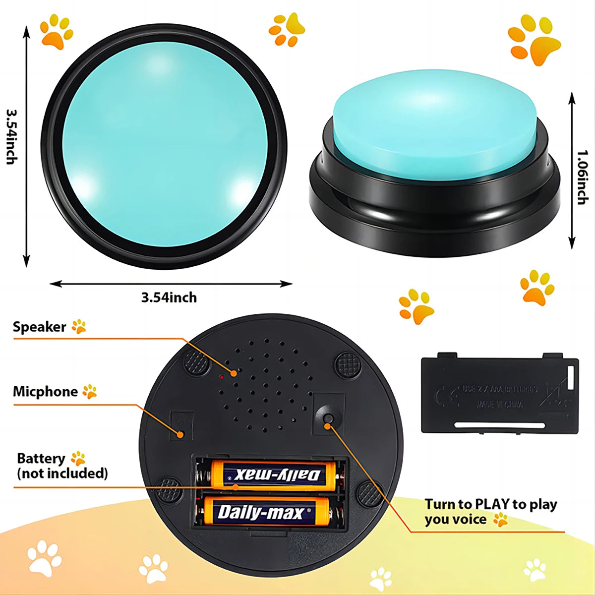 Interactive Recordable Dog Training Buttons – Portable & Fun Pet Toy