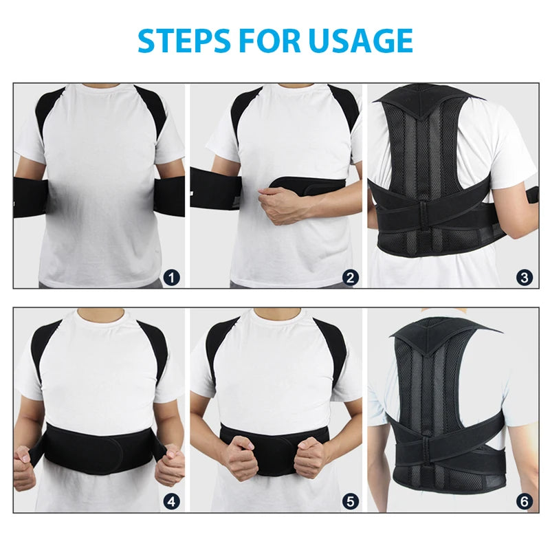 Adjustable Breathable Posture Corrector for Back and Shoulder Support