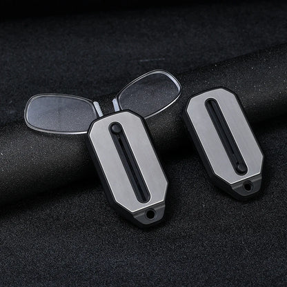 Portable Folding Nose Clip Reading Glasses with Keychain