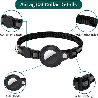 Never Lose Your Cat Again — AirTag Collar with Safety Buckle