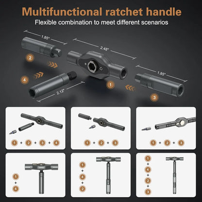 All-in-One Repair Tool — 24-in-1 Ratcheting Screwdriver Set