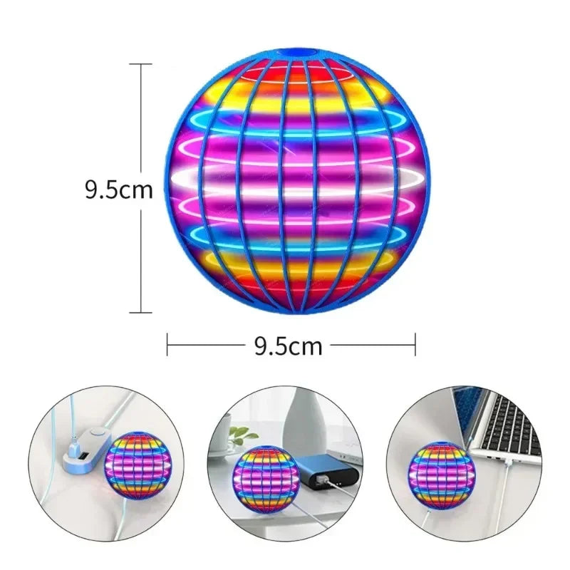 LED Hand-Controlled Flying Spinner Ball – 360° Hover & Boomerang Toy