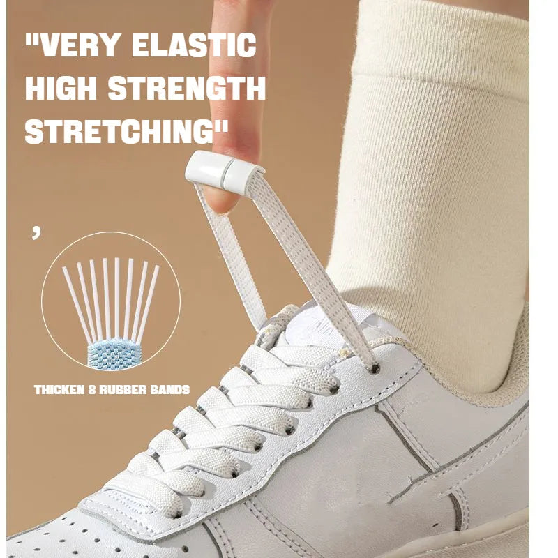 No-Tie Elastic Shoelaces with Magnetic Lock – Perfect for Sneakers & Boots