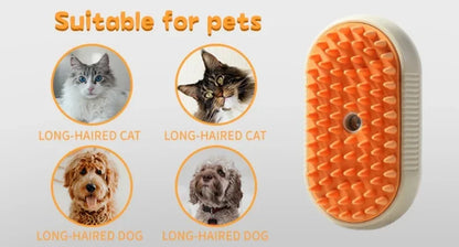 4-in-1 Steam Brush for Dogs and Cats - Pet Grooming & Hair Removal Tool