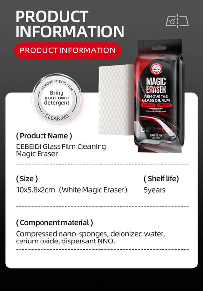 Magic Car Glass Oil Film Remover Sponge – Clear Vision in One Swipe
