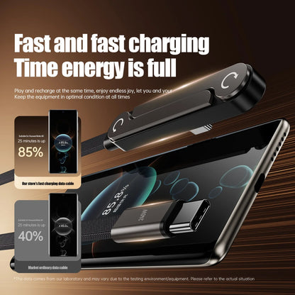 Fast Charging Cable with Foldable Phone Stand – 2-in-1 Design
