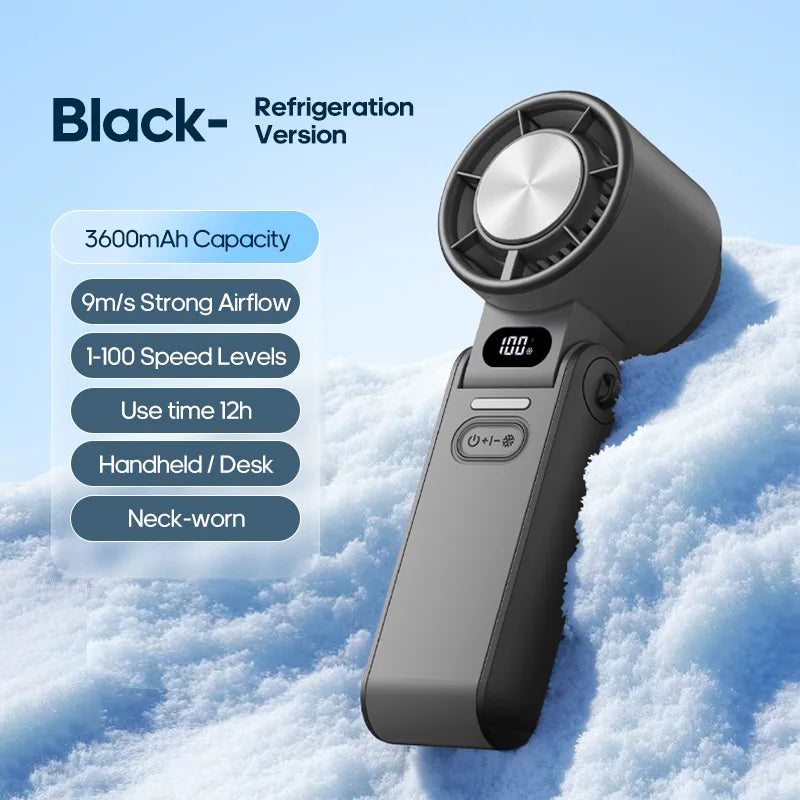 Portable Turbo Cooling Fan – 3600mAh Rechargeable