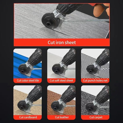 Drill-Powered Sheet Metal Cutter Head (Burr-Free Disc Shear)