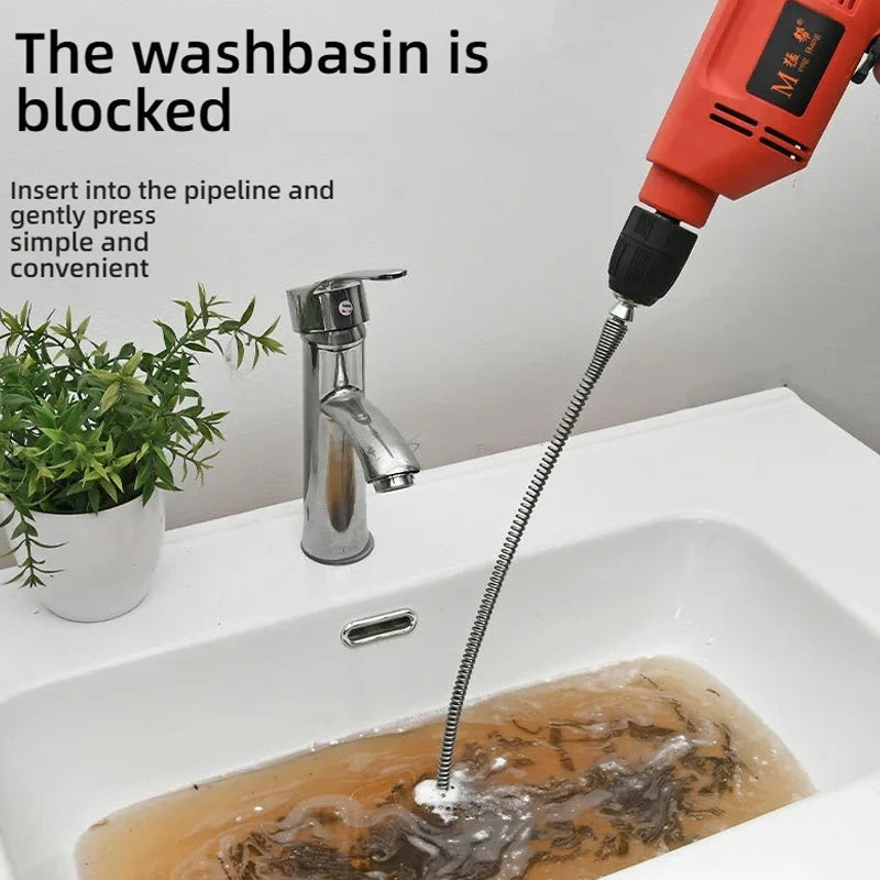 Heavy-Duty Drain Cleaning Spring – Manual Pipe Unclogging Tool (1M to 5M)