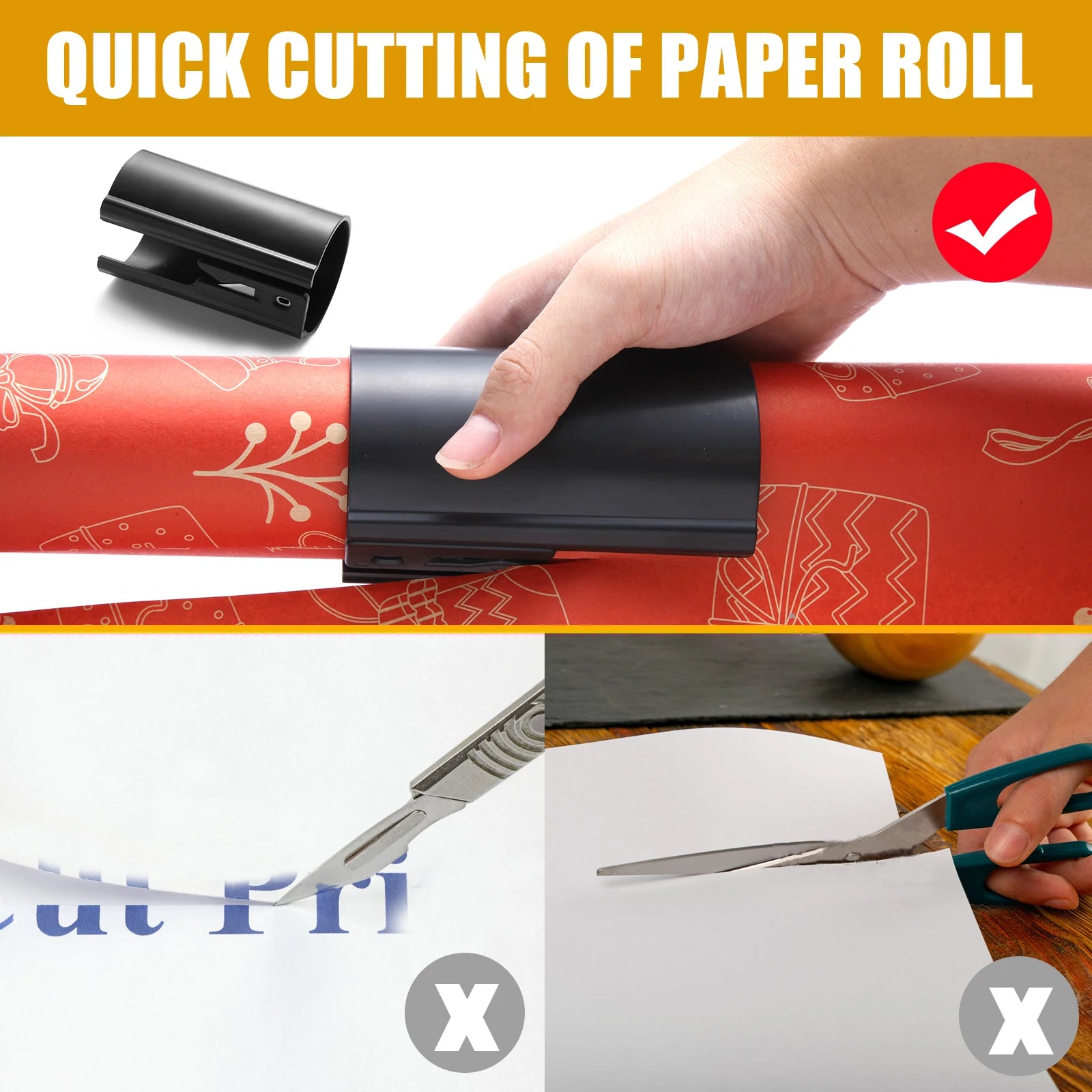 QuickWrap Cylindrical Wrapping Paper Cutter