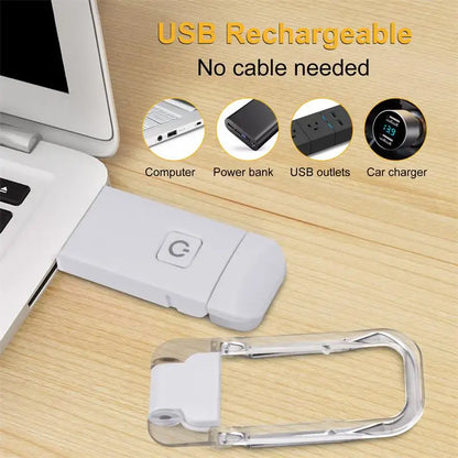 Ultra-Compact USB Rechargeable Book Light with Adjustable Brightness