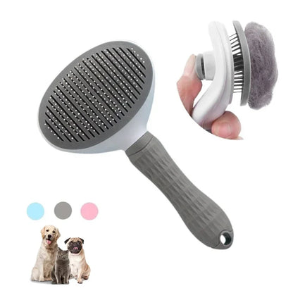 Pet Grooming Brush for Dogs & Cats – Stainless Steel Comb for Long Hair