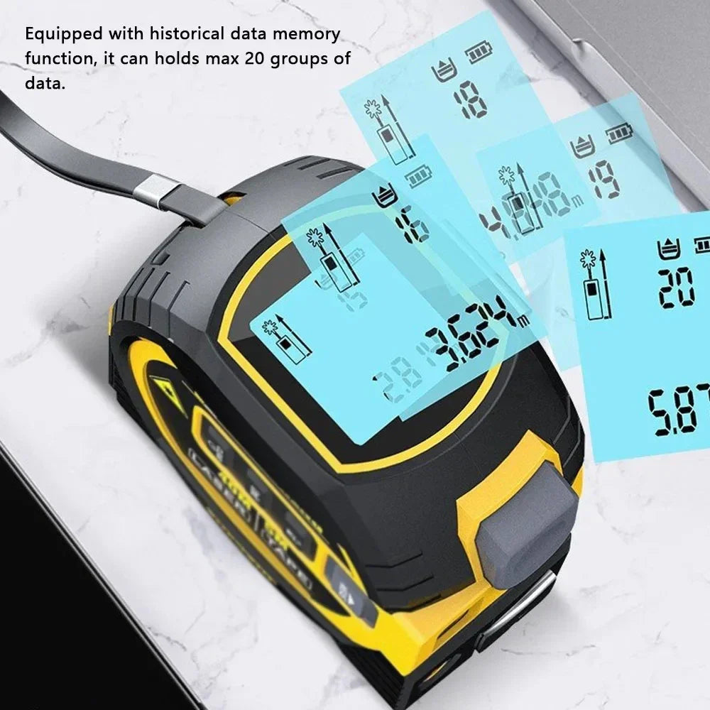 3-in-1 Digital Laser Measuring Tool with 5M/16ft Tape & Cross-Line Projection