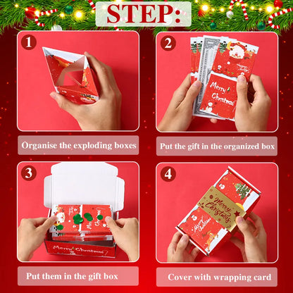 Christmas Gift Box DIY Folding Surprise Gift Box Money Pop Up Merry Christmas Surprise Gift Box Christmas New Year Gift
