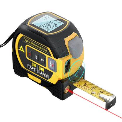 3-in-1 Digital Laser Measuring Tool with 5M/16ft Tape & Cross-Line Projection