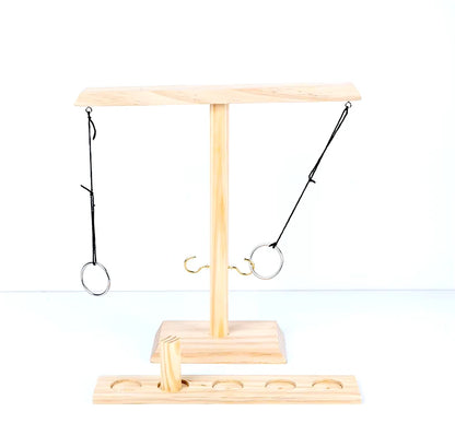 Handmade Wooden Hook and Ring Toss Game - Fun for Indoors and Outdoors