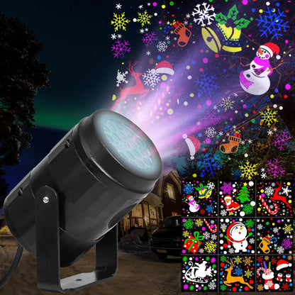 16-Pattern Rotating Christmas LED Projector (USB, Indoor/Outdoor)