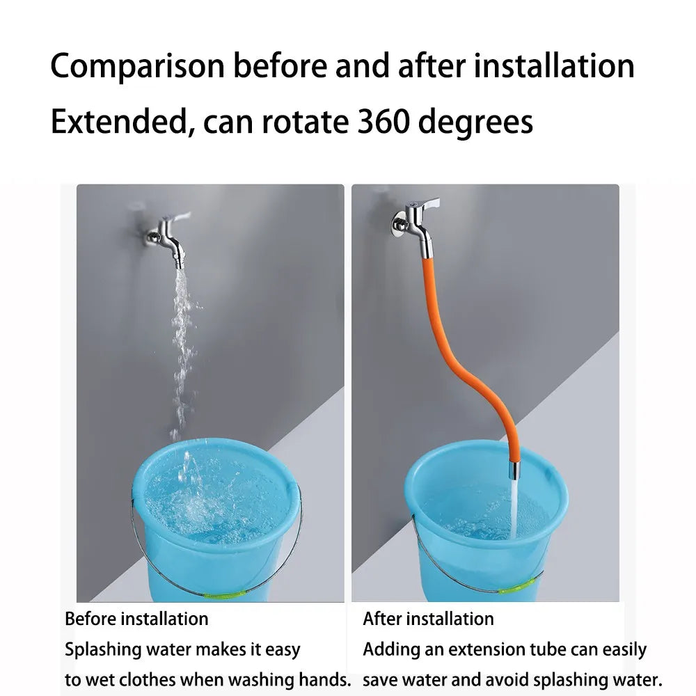 360° Rotating Flexible Faucet Extender with Universal G1/2 Connector