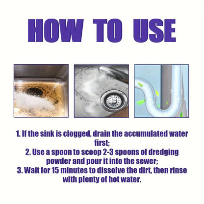 All-Purpose Drain Cleaner Powder – Fast-Acting Clog Remover for Sinks, Toilets & Pipes