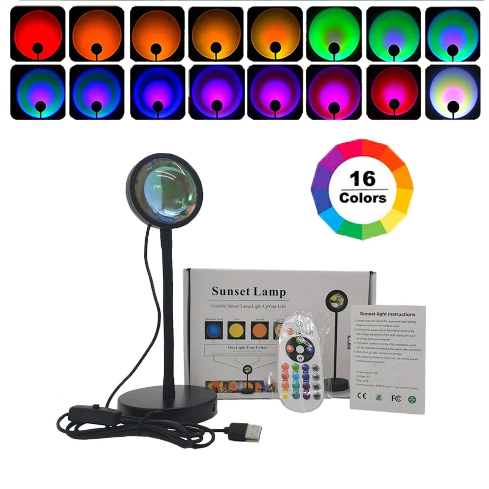 Smart Bluetooth Night Light Rainbow Sunset Projector Lamp - Create a Magical Ambiance