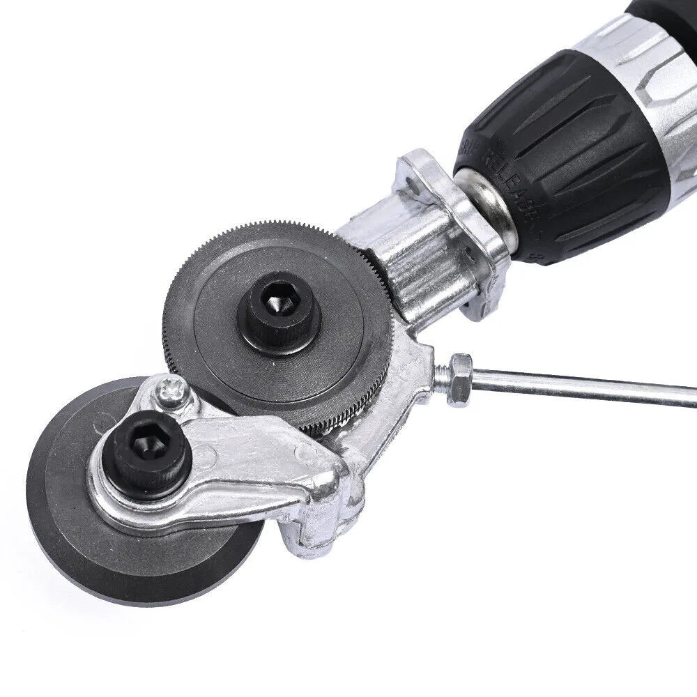 Drill-Powered Sheet Metal Cutter Head (Burr-Free Disc Shear)