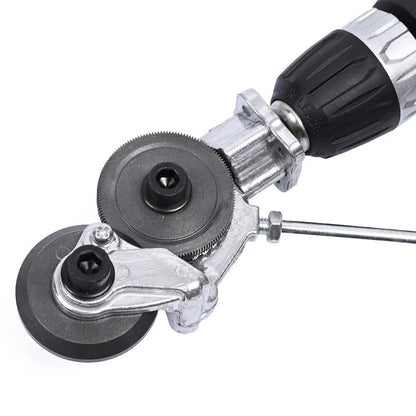 Drill-Powered Sheet Metal Cutter Head (Burr-Free Disc Shear)