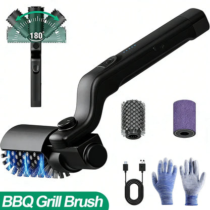 Electric BBQ Grill Brush – Rechargeable 3-Speed Grill Cleaner with Adjustable Head