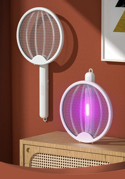 Foldable USB Electric Mosquito Zapper – 4-in-1 Silent Insect Killer Racket