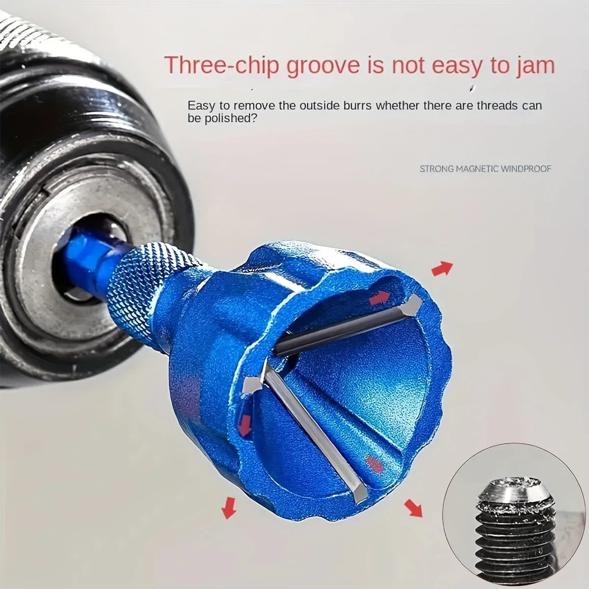 Precision Deburring Chamfer Tool – Quick Burr Remover for Bolts & Screws