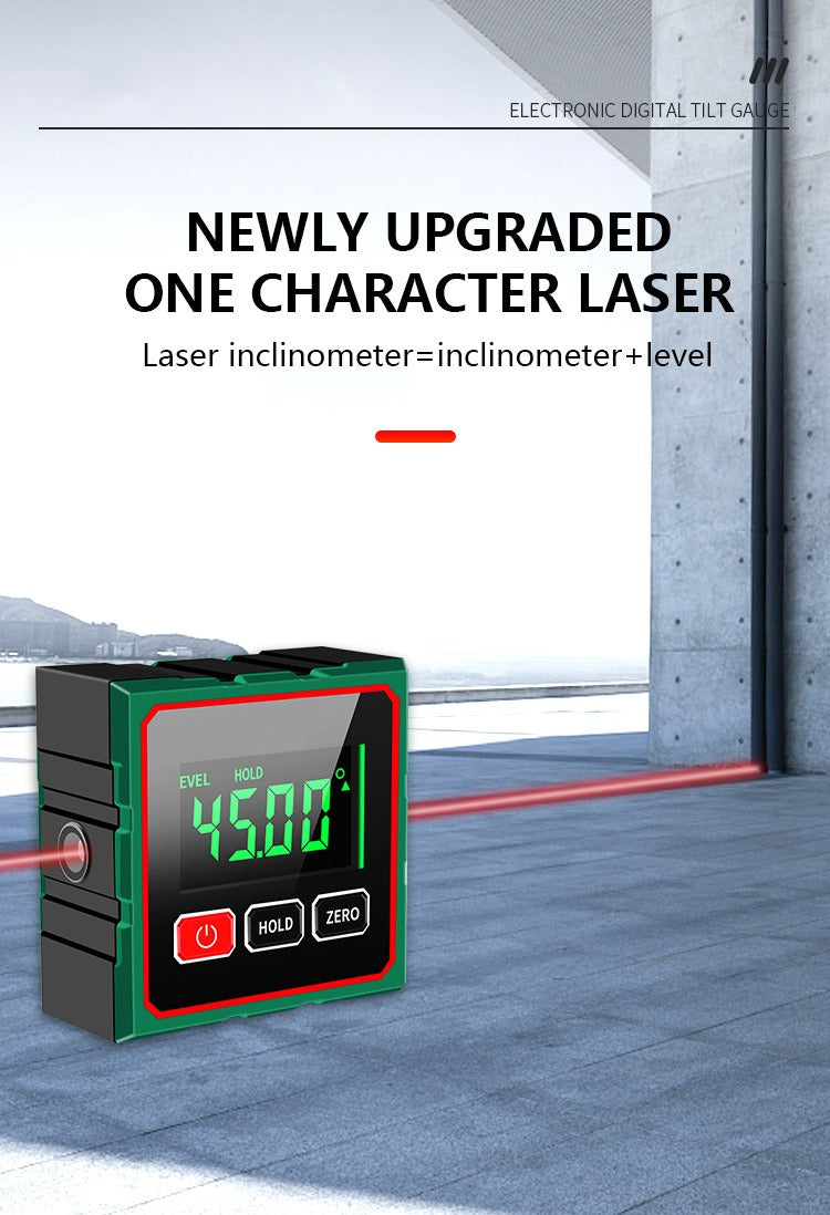 Digital Inclinometer with or without Laser – 1-Side or 4-Side Magnet – USB-C Rechargeable