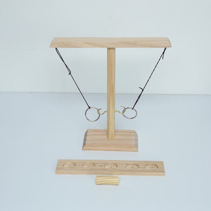 Handmade Wooden Hook and Ring Toss Game - Fun for Indoors and Outdoors